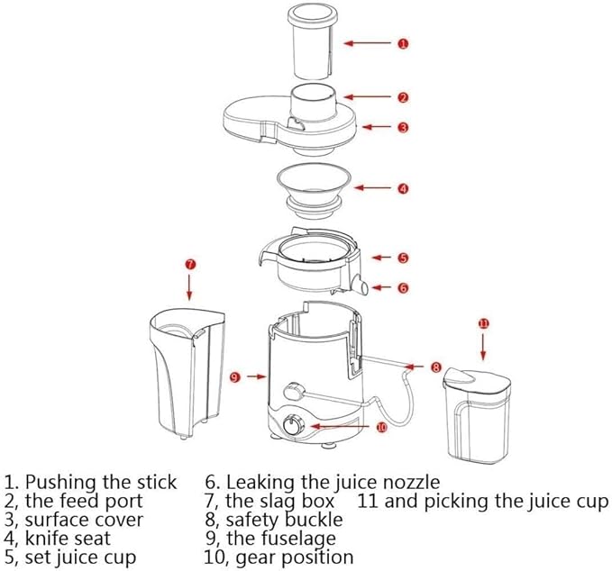 Multifunctional Electric Juicer Extractor Cold Press Juicer with 2-Speed Control 600ml 250W BPA-Free