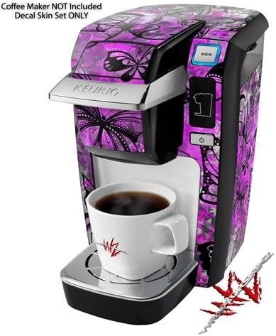 Decal Style Vinyl Skin compatible with Keurig K10 / K15 Mini Plus Coffee Makers Butterfly Graffiti (COFFEE MAKER NOT INCLUDED)