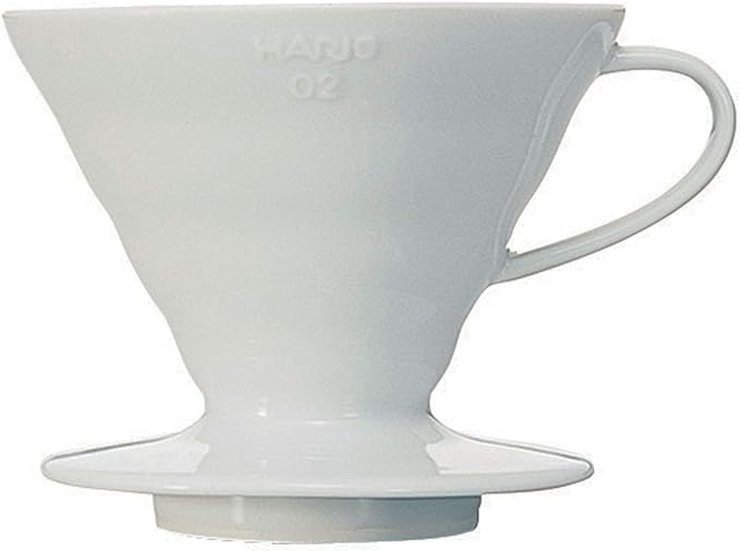 Hario V60 Ceramic Coffee Dripper Pour Over Cone Coffee Maker Size 02 White &amp V60 Paper Coffee Filters Size 01 Natural 40ct Boxed