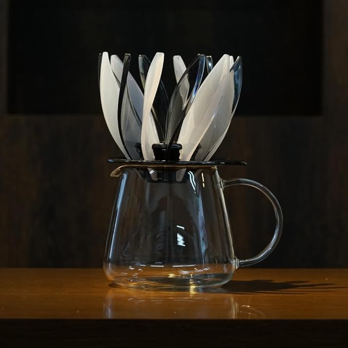 HARIO V60 VDSU-02-B&ampW Dripper Suiren 02 Black &amp White For 1-4 Cups Coffee Hand Drip 2024 Limited Edition Spiral Rib