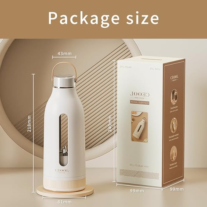 Portable Blender Personal Blender for Shakes and Smoothies Mini Juicer Cup with 6 Blades and LidUSB-C Rechargeable Self Cleaning 12OZ Single Serve Blenders for Travel Home Office Camping