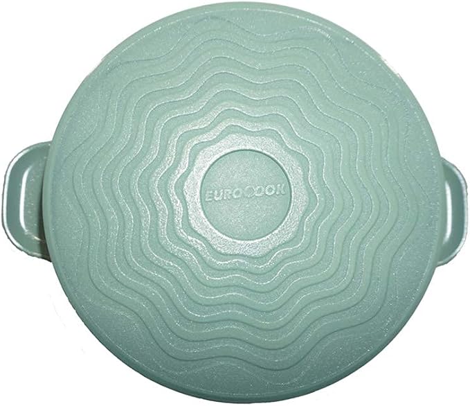 ORIGINAL Neware EUROCOOK JADE Powder-coated Non-Stick Ceramic Cookware Set 4-Piece PFOA-Free Kit: Frying Pans and Casserole with Tempered Glass Lid