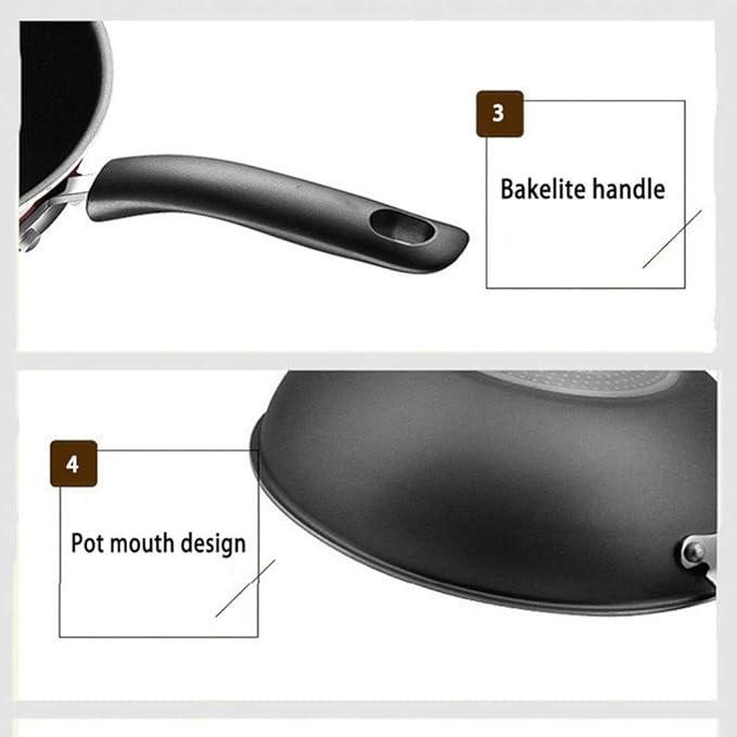 3 Pc Cookware Set Non Stick Coating Induction Pan Setswith Tempered Glass Cover Non-Scald HandleSuitable for Many Kinds of Gas Including Induction Cooker. E