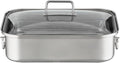 RÖSLE Expertiso Rectangular Roasting Dish with Glass Lid 18/10 Stainless Steel Oven-Safe Induction Safe Dishwasher Safe Silver 38 x 28 cm