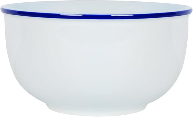 Everyday White by Fitz and Floyd Bistro Blue Band 12 Piece Dinnerware Set Service for 4