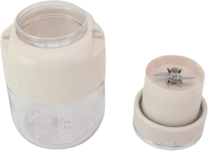 Asixxsix Cordless Portable Blender 800ml Rechargeable Personal Blender with Straws and Shoulder Strap for Office Gym Camping Travel (White)