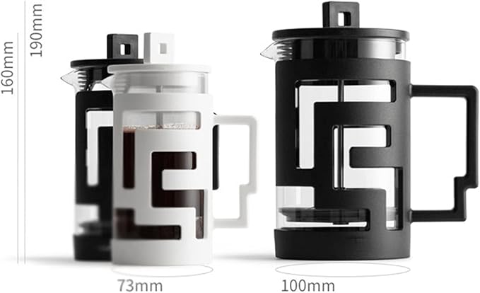 Coffee Maker Press Coffee Press Tea Coffee Pot Glass Coffee Pot convenient (Color : Black) (Black)