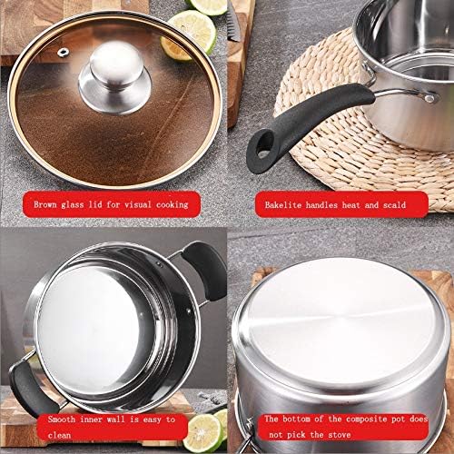 Cookware 3pcs/Set Stainless Steel Pot Soup Pot Nonmagnetic Cooking Multi Purpose Cookware Non Stick Pan Induction Cooker Pot