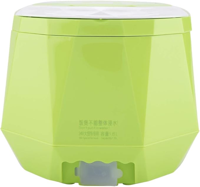 24V 140W 1.6 LElectric Portable Multifunctional Rice Cooker Food Steamer for Car Truck Outdoor Small Portable Electric Rice Cooker Portable Rice Cooker (green)