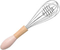 Manual Egg Blender With Wood Handle Stainless Steel Hand Beater Dough Cream Stirring Mixer Whisk Cooking Baking Kitchen Tools(10 inch)
