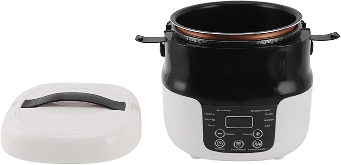 2L Car Rice Cooker Electric Rice Cooking Pot Non Stick Liner with 7 Stage Heat Control Portable Travel Rice Cooker for RV Camping and Distance Travel Includes