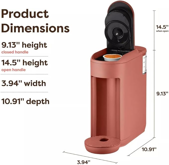 KeurigK K-Mini Mate Single-Serve KCup Pod Coffee Maker – Compact 4 Wide Brewer – 12oz Reservoir – Travel Mug Compatible – Modern Design – Electric – Ideal for Small Spaces (Red Rocks)