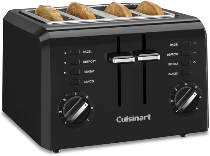 Cuisinart 4-Slice Compact Plastic Toaster Black CPT-142BKP1