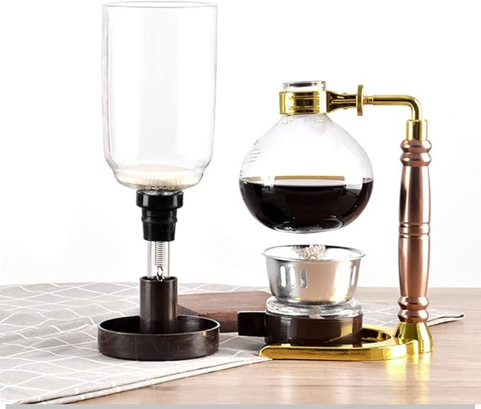 JITEM Cafetera Syphon Coffee Maker Japanese Style Vacuum Glass Siphon Pot Percolators 3-5 Cups Glass Tabletop Siphon Coffee Maker for Coffee or Tea