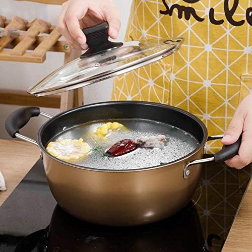JSEIAJB 3 PCS/Set Thicken Cooking Soup Pot Nonstick Frying/Milk Pan Saucepan Glass Lid Induction Cooker Gas Stove