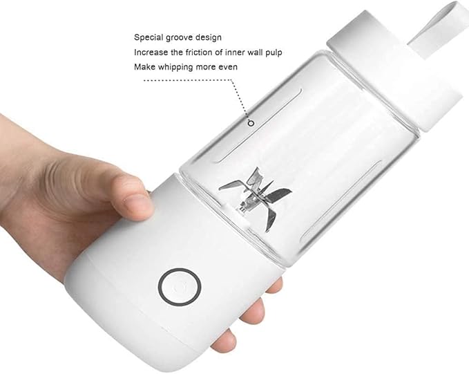 Personal Juice Mixer Blender Portable BlenderUSB Rechargeable Handheld Blender SportsTravelGym (Color : White)