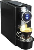 Barsetto One-Touch Espresso Maker with 19 Bar High-Pressure Pump Fast Pre-Heating Short or Long Shots Compatible with Standard Espresso Coffee Pods Black and Silver Automatic Coffee Machine