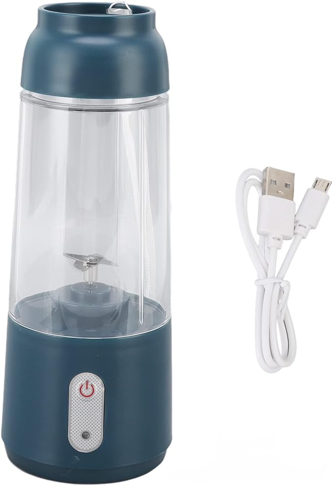Electric Juicer Cup Portable Blender Multi Purpose One Click Function USB Charging Handheld Safety Juicer Cup Office (Dark Green)