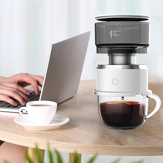 Portable Personal Coffee Maker2pcs Hand Pour Coffee Machine Hand-Pressed and Water Temperature Control. Hand-Pressed Mini&ampReusable Perfect for Home Traveling Camping Hiking