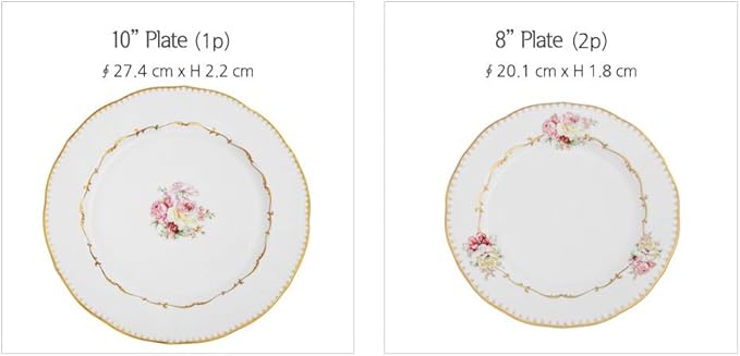 Hankook Chinaware 한국도자기 Flamor Rose Clara Dining Set for 2 Dinnerware Korean Fine Bone-China Dojagi Ceramic