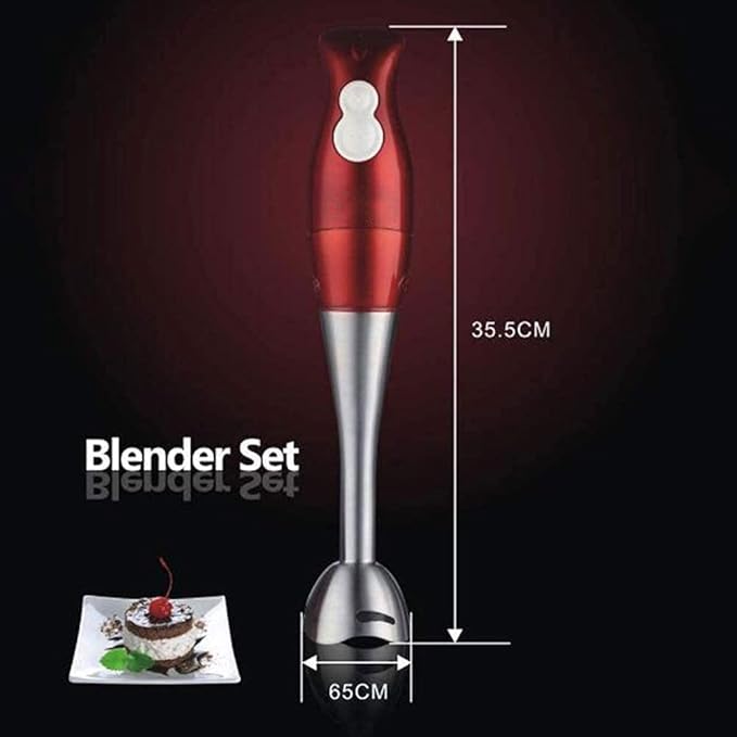 Hand Blender Turbo for Finer Results 4-in-1 Set Includes BPA-Free Food Chopper/Egg Beater/Beaker Ergonomic Grip