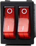 KCD8-212N Rocker Switch Dual 2 Gears 6 Feet Rice/Hot Pot Electric Baking Pan Electric Heater Oil Heater with Light Power Switch(Double Red)