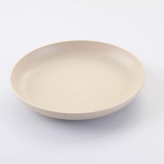 Unbreakable Tableware 4pcs Set Dinner Plates 7.5'' Round Food Plate Dish Saucer Healthy Wheat Straw Dinnerware Dishes Set GRB251G