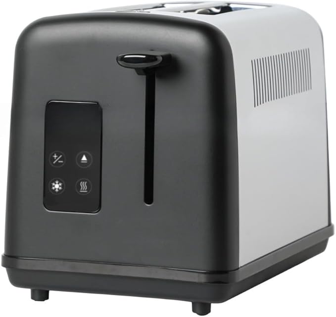 Touchscreen 2 Slice Toaster with Stainless Steel Construction Offering Six Levels and Bread Type Options for Consistent Toasting of Muffins Bagels Waffles