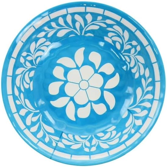 12 Piece Melamine Dinnerware Set for 4 – Lightweight Unbreakable Plates and Bowls in Teal and Blue – Outdoor Indoor Dinnerware for Camping Patio &amp Everyday Use (Teal)