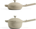 Our Place Mini Cookware Duo | 6-Piece Ceramic Cookware Set with Mini Always Pan &amp Mini Perfect Pot | Induction &amp Oven Safe up to 450°F | Nonstick PFAS-Free Non-Toxic Cookware | Steam