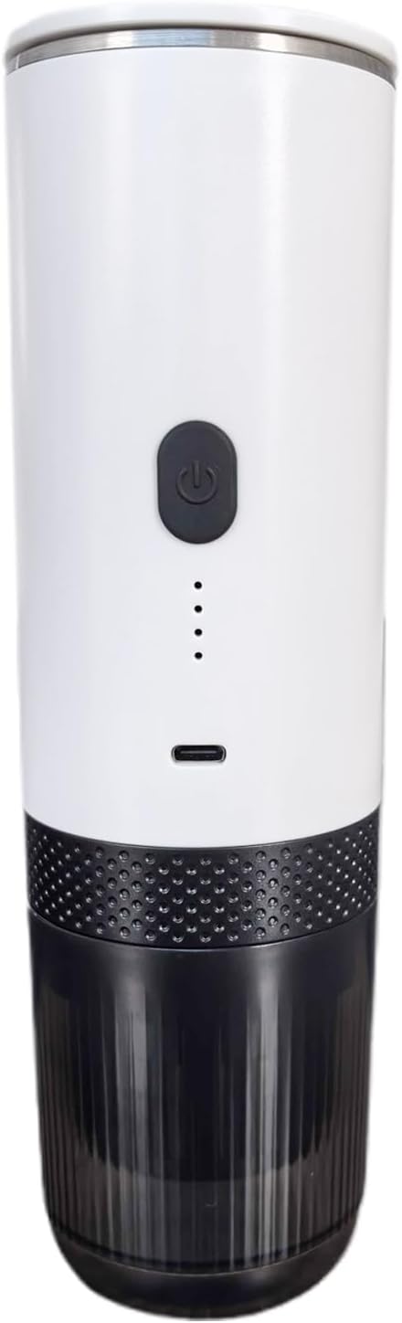 Portable Coffee Maker 20BAR Pressure Wireless Heating Coffee Machine 4 5 Cups for Home Outdoor Travel Office Grind and Capsules 2 in 1 Rechargeable (White)