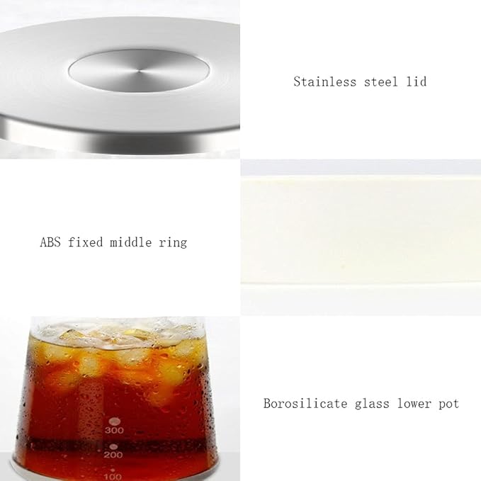 Beverage Equipment Modern Coffee Maker Portable Mini Cold Brew Coffee Maker with Adjustable Free Dripper Good Sealing Iced Coffee Maker Siphon Coffee Maker Black-