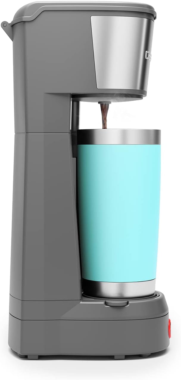 Chefman InstaCoffee Max The Easiest Way to Brew the Boldest Single-Serve Coffee Use Fresh And Flavorful Grounds or K-Cups With A Convenient Built-In Lift Grey