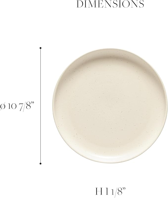 Casafina 18-Piece Stoneware Place Setting Service for 6 with Cereal Bowls - Pacifica Collection Seed Grey Microwave &amp Dishwasher Safe