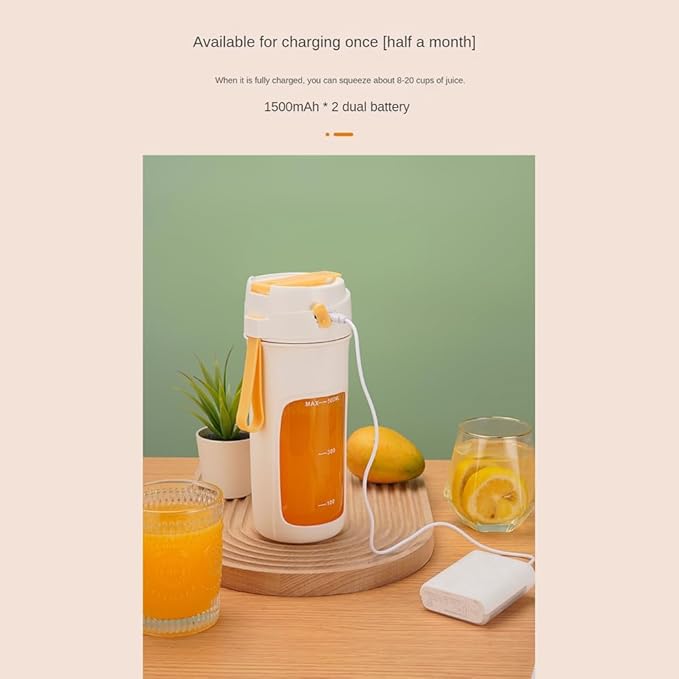 500ML Portable Blender Electric Juicers Fruit Mixers USB Rechargeable Smoothie Mini Blender Personal Juicer 10 Cutter Easy Install Easy to Use