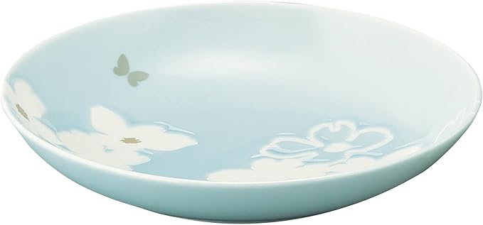 Hanae Mori MB6500-184 Curry Plate Pasta Plate Deep Plate 4 Pieces Dinnerware Set Diameter 8.3 x Depth 1.6 inches (21 x 4 cm) Floral Pattern Dishwasher Safe Microwave Safe Tableware Gift