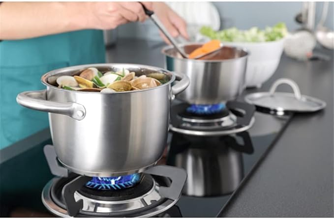Cookware Set Stainless Steel Household Frying Pan Soup Pot Set Tool Steamer Frying Pan Glass Lid Kitchen Utensils (Color : A Size A (A