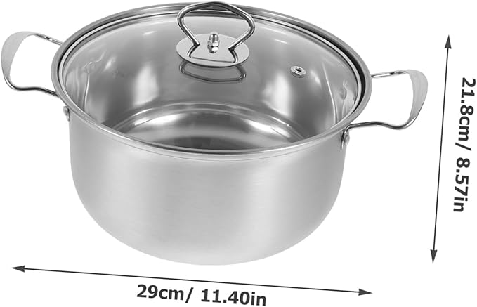 3-Piece Stainless Steel Cookware Set Soup Pot Frying Pan Milk Pot Multi-functional Kitchen Cookware Lid Suitable for Induction Cookers Household Cooking Essentials
