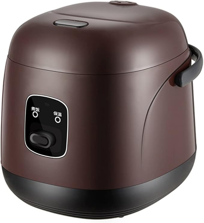 Mini Rice Cooker Fully Automatic Electric Rice Cooker With Portable Handle Easy To Clean Non-StickDetachable Cooking Pot (Brown)