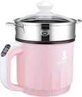 Rice Cooker - Rice Cooker With Steamer Basket Rice Cooker (1.9L) Multifunctional All-in-One Home Rice Cooker/Frying Pan/Wok/Soup Pot Steamed Healthy Food And Vegetables (Color : Pink)
