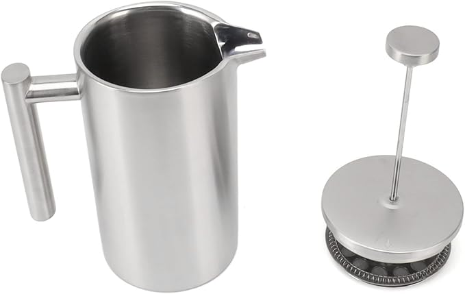French Press Coffee Maker304 Grade Stainless Steel Coffee PressFrench Press Coffee Maker with Filter Double Wall Insulated Rust Proof Dishwasher Safe 1L