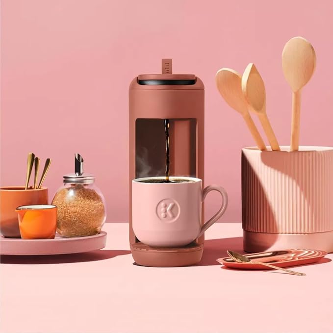 KeurigK K-Mini Mate Single-Serve KCup Pod Coffee Maker – Compact 4 Wide Brewer – 12oz Reservoir – Travel Mug Compatible – Modern Design – Electric – Ideal for Small Spaces (Red Rocks)