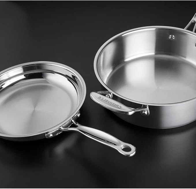 Cuisinart 77-11G Chef's Classic Stainless 11-Piece Cookware Set Bundle with Deco Chef Gourmet 12 Piece Stainless Steel Knife Set with Storage Block