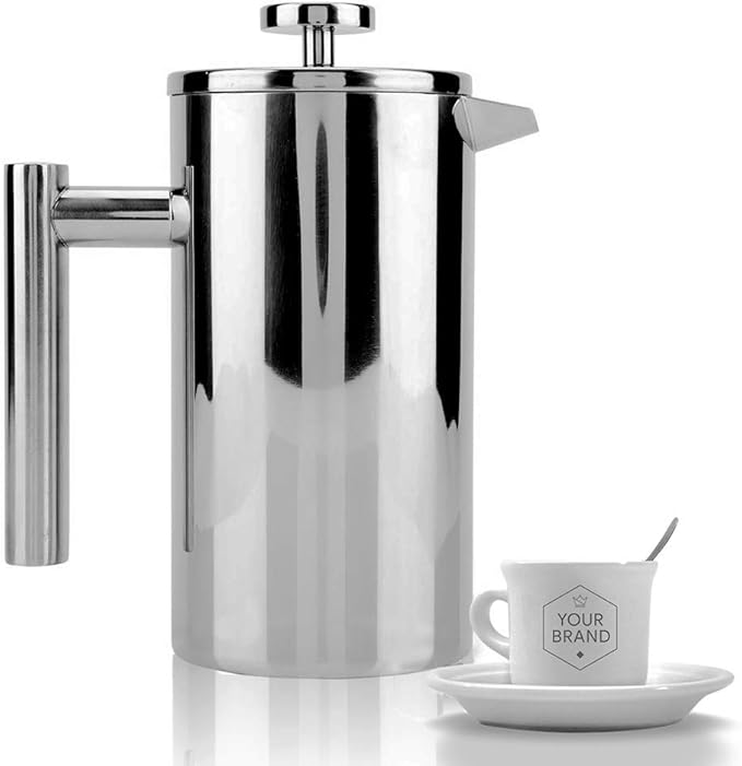 Bewinner Press Coffee Pot French Press Coffee Maker Double Walled Stainless Steel Coffee Maker French Press Tea Pot with Filter (800ML)