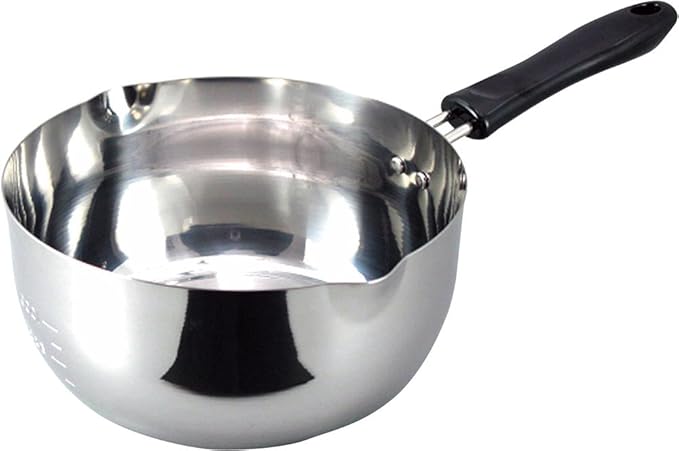Shimomura Planning 37542 One-Handed Pot 6.3 inches (16 cm) Graduated (Made in Japan) Direct Fire Induction Compatible Includes Pourer Scale Included Mirror Finish Multi-Purpose Yukihira Pot