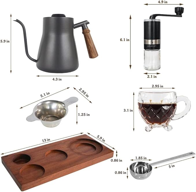 SOTECH Pour Over Coffee Maker Set Bundle with Black Dripper Stand Server