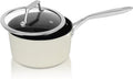 TeChef ValenCera Collection | 2-quart Ceramic Nonstick Saucepan with Glass Lid Nontoxic - Nontoxic - Free of PFAS PFOA PTFE (Saucepan 2-Qt)