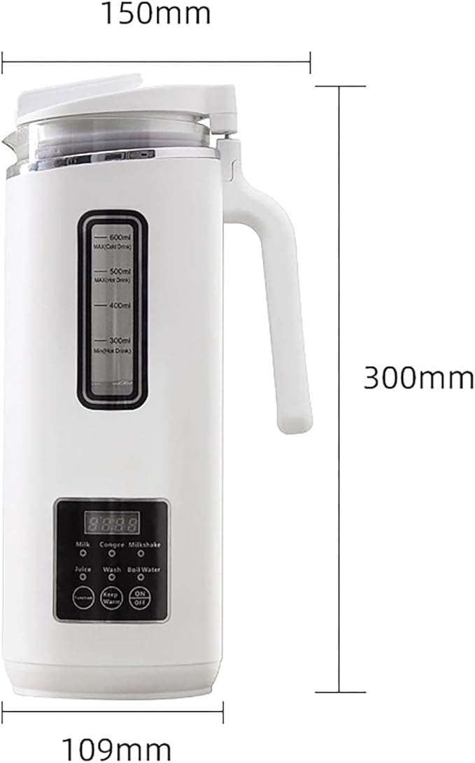 Nut Milk Maker Machine Automatic Soy Milk Maker 600ml Blender with Touch Control Almond Milk Maker with Auto Clean No Strain Quiet Operation for 1-2 People