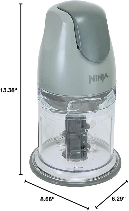 Ninja QB900B Master Prep Food Processor Blender with 48 oz Pitcher &amp 16 oz Chopping Bowl Perfect for Frozen Blending &amp Chopping 400 Watts Dishwasher Safe Countertop Grey