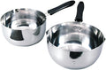 Shimomura Planning 34549 One-Handed Pot Set of 2 6.3 inches (16 cm) 7.1 inches (18 cm) Made in Japan Direct Fire Induction Compatible Comes with Spout Markings Multi-Purpose Yukihira Pot